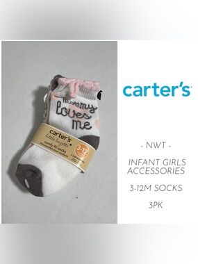 🆕CARTER’S - 3/12M - NWT - 3PK - INFANT GIRLS SOCKS